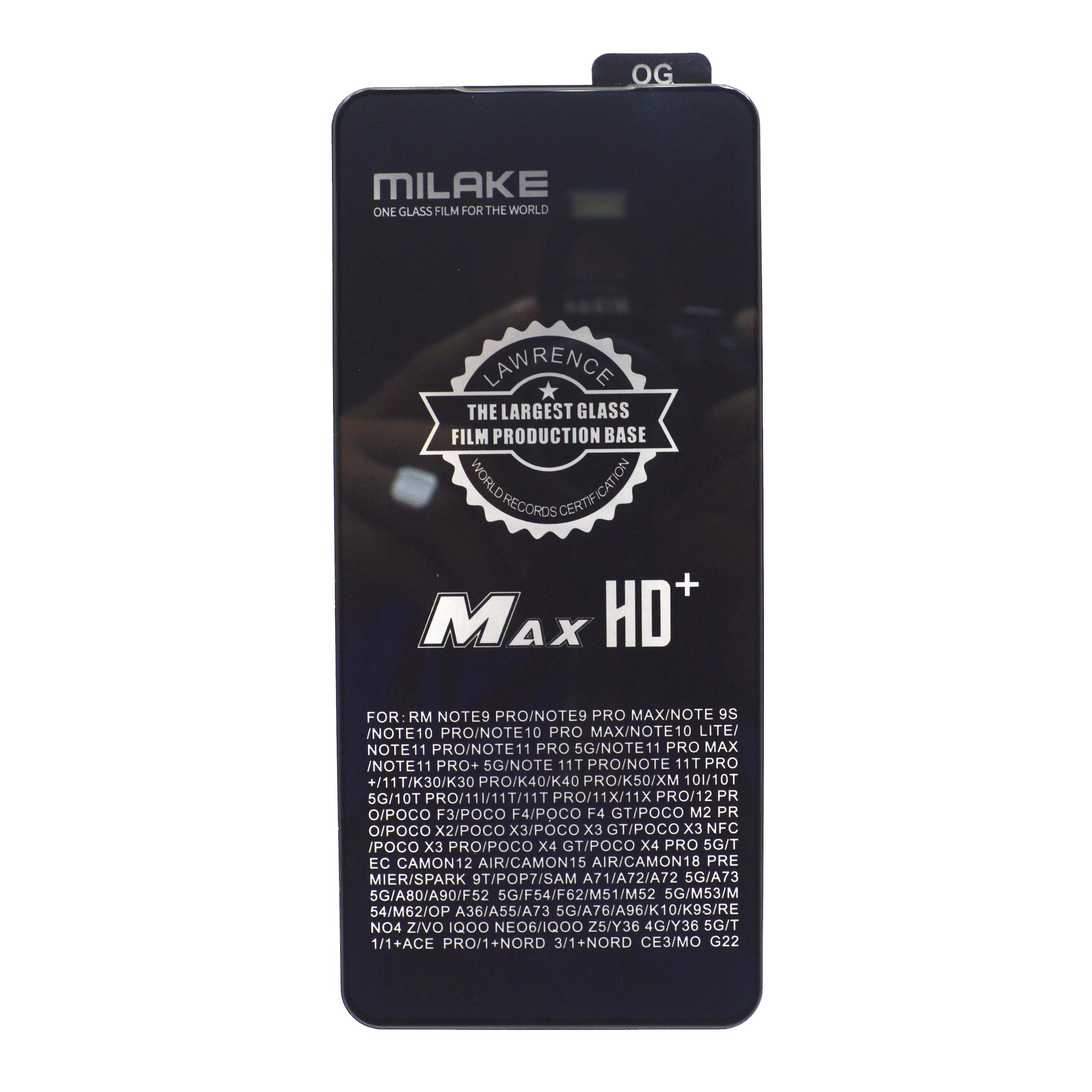 Milake 9H Super Hardness Max HD Temper Glass For Redmi K30 K30s K30 Pro Note 9 Pro Max S10 Lite Mi 10i 10T Lite pro Poco X2 X3 X3 NFC M2 pro Mi 11T Mi11 pro Sam A80 A90 Realme GT Neo 5G Honor X10 Lite HW Y7a